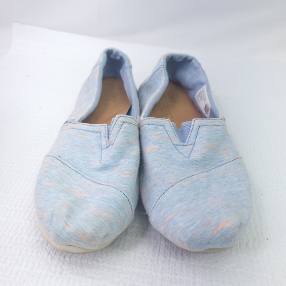 Toms Classics Shoes Solid Blue Wrap Style Slip On Comfort Flats Women Size 6.5 - Picture 1 of 7